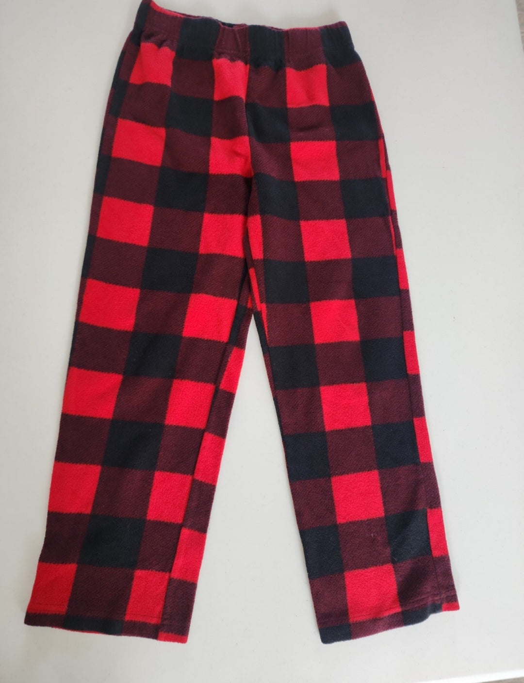 Boys Fleece Buffalo Plaid Black And Red Pajama Pants Size S 8 by Arizona Jeans