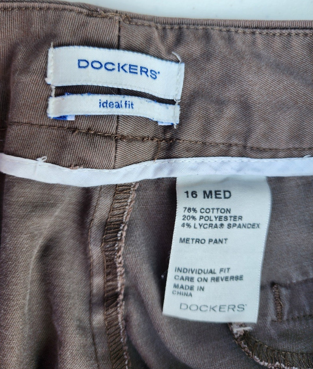 Women's Docker Ideal Fit Pants 16W Tan