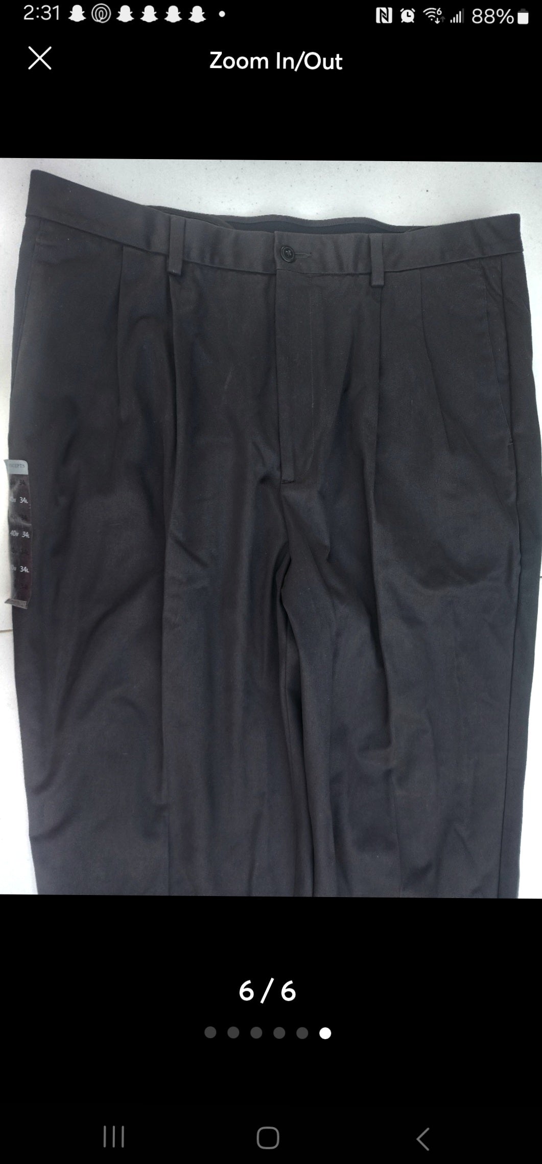 Concept by Claiborne Men's Black Pants 40"x 34"L