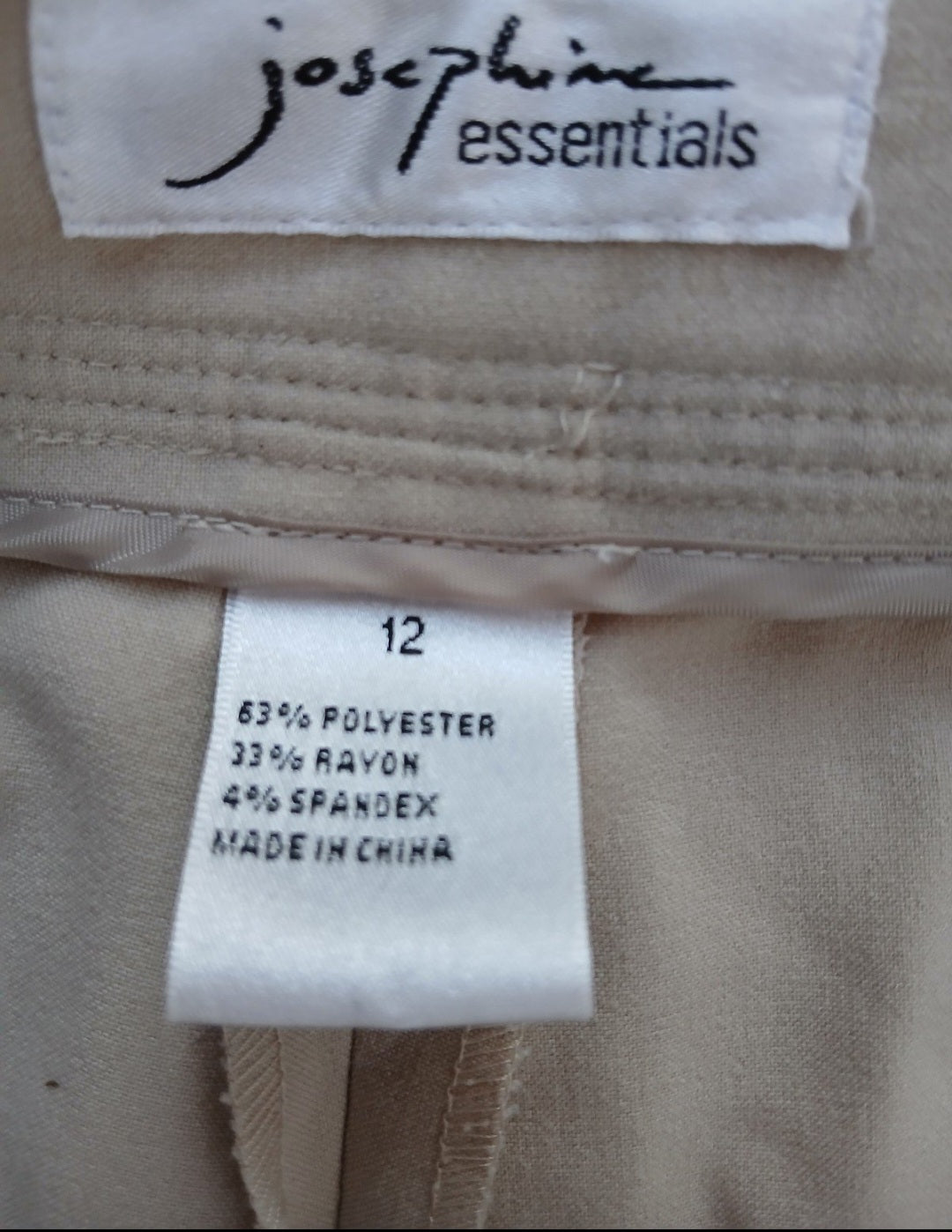 JOSEPHINE Essentials Women's Tan Dress Pants size 12