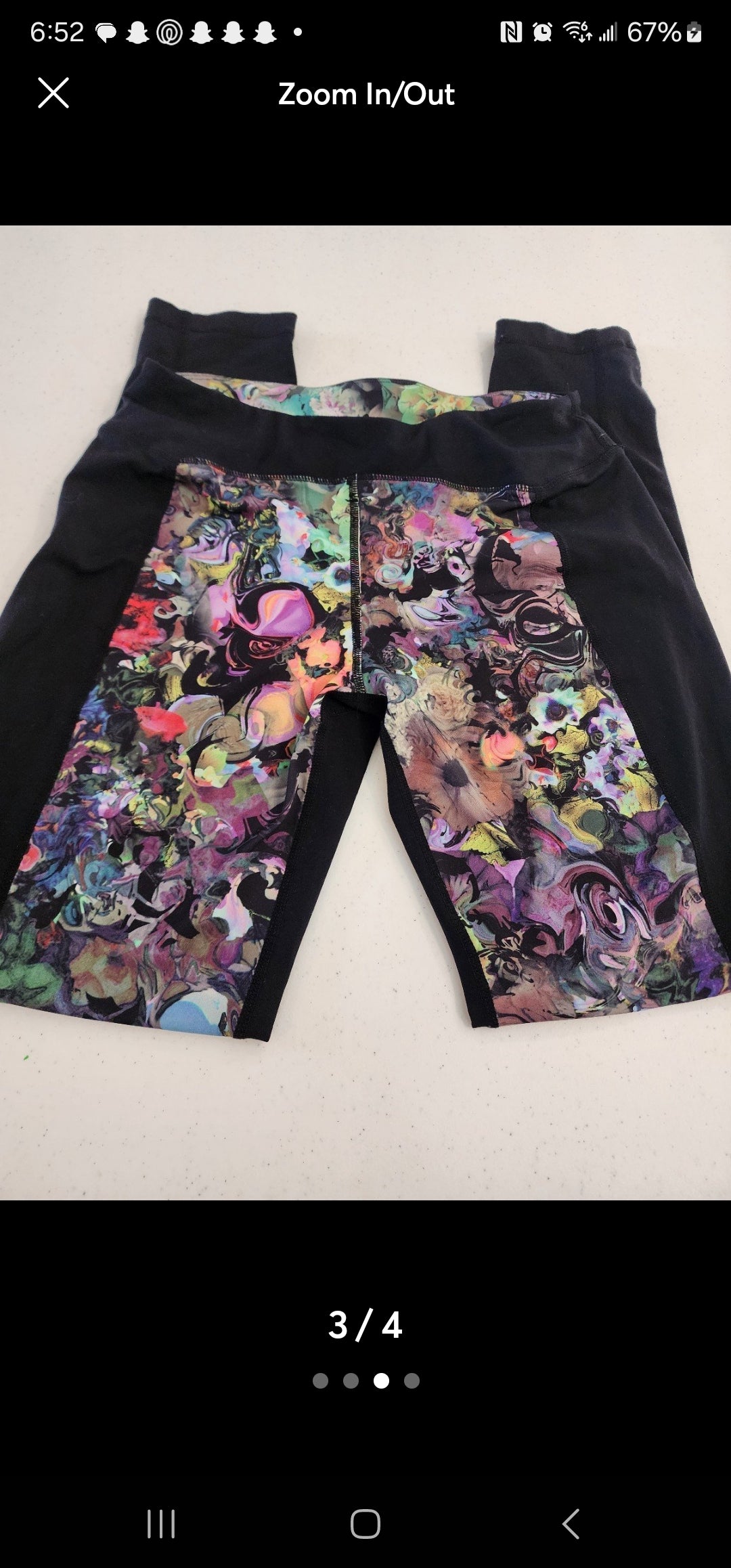 CYNTHIA ROWLEY Yoga Pants Medium with abstract print in spring colors