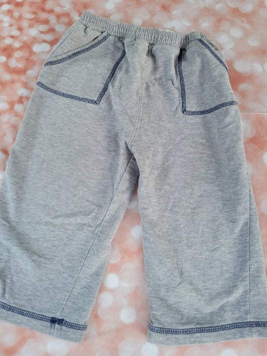 Boys First Impression gray pants blue trim 24m