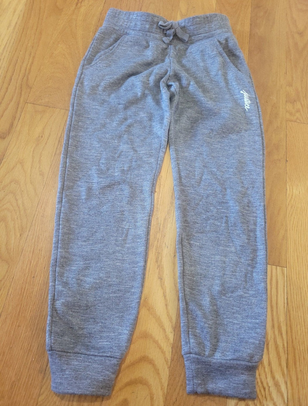 Girls  Justice Grey Sweat Pants 8