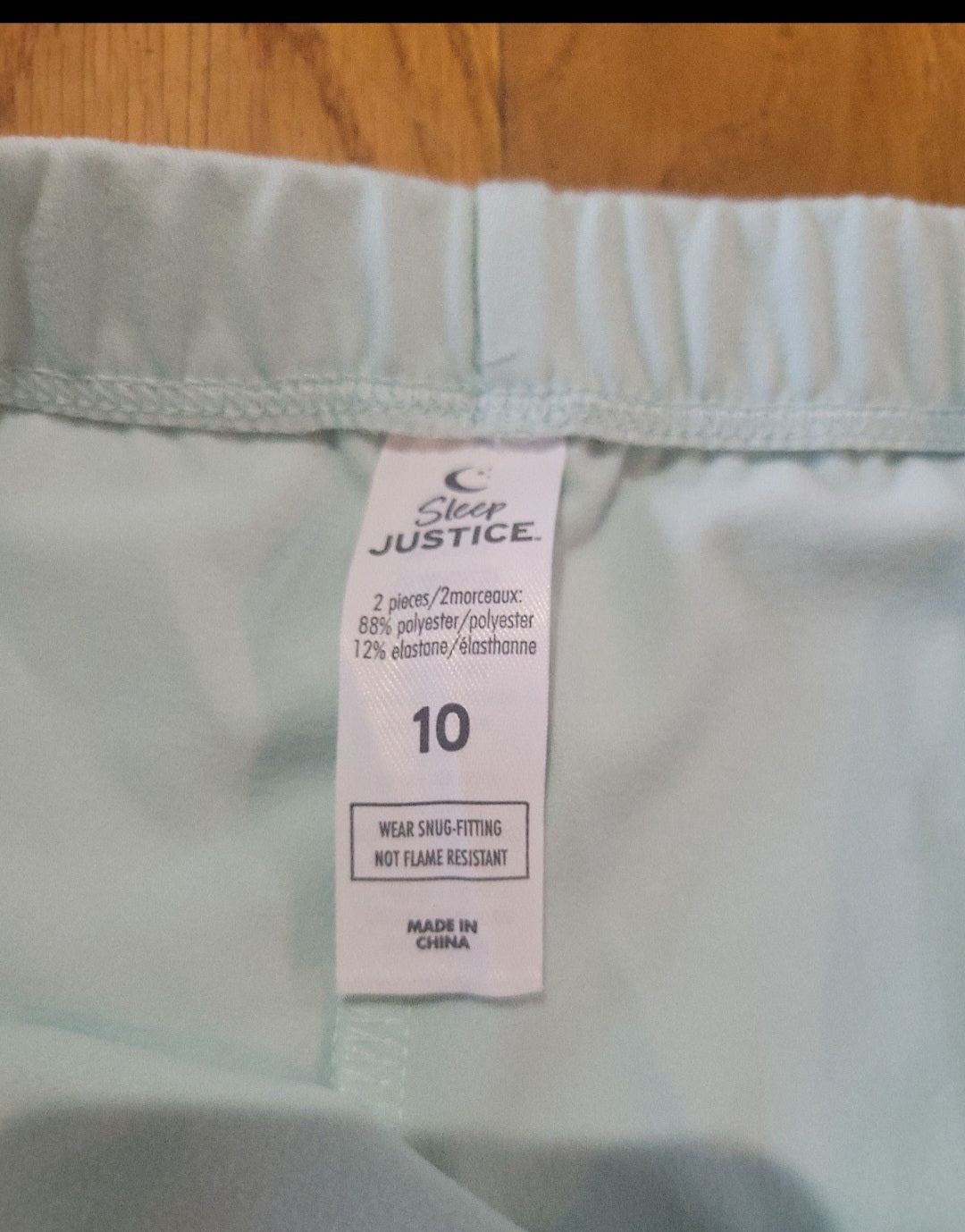 Justice sleep night pants size 10 mint color