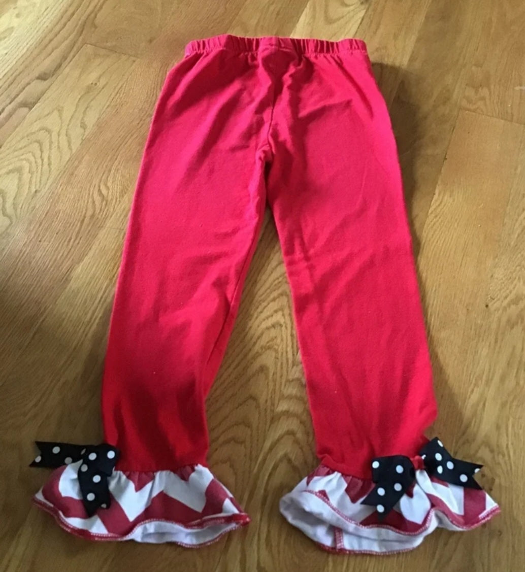 Rare Editions Girls Red and white pants 4th July  6X