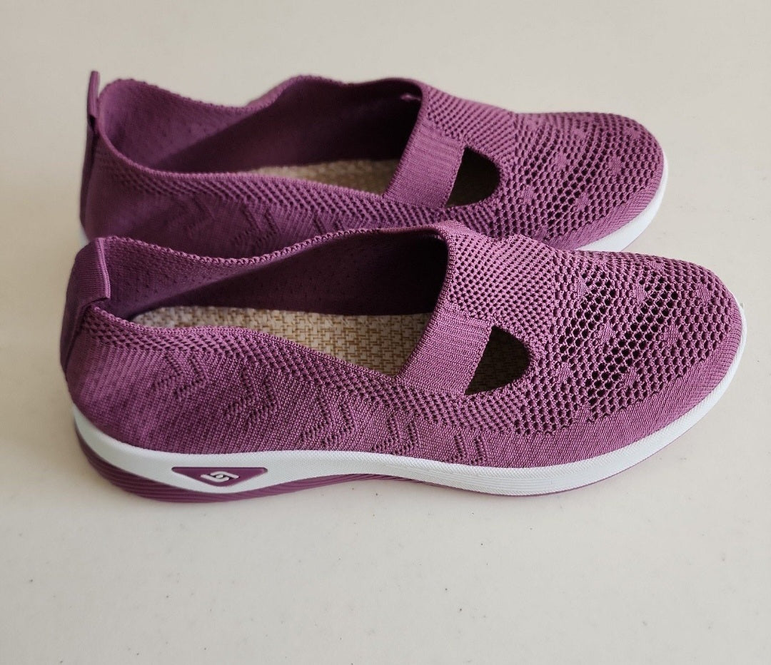 ComfortStride Women's Breathable Mesh Slip-On Sneakers, Size 9 (US) - Purple