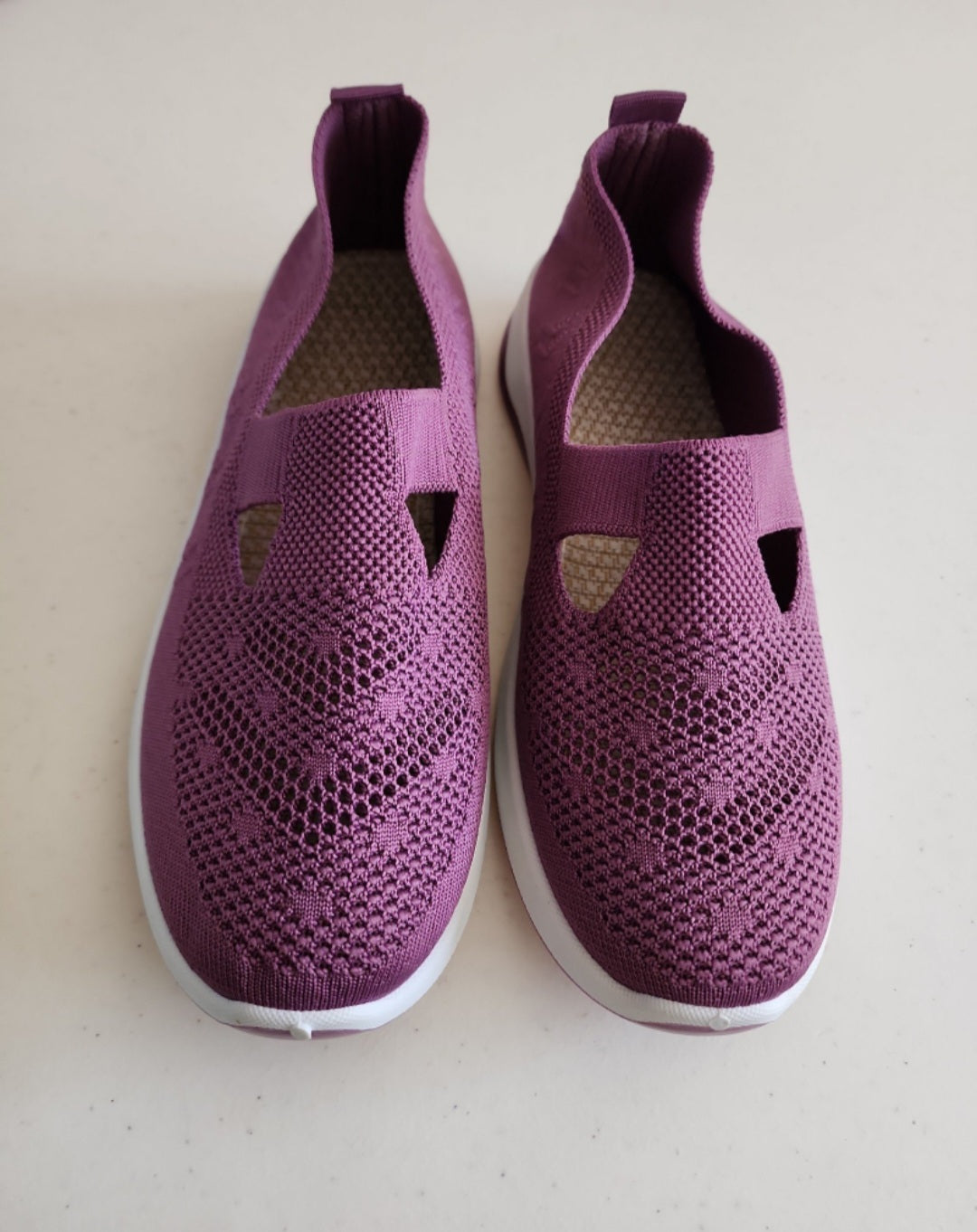 ComfortStride Women's Breathable Mesh Slip-On Sneakers, Size 9 (US) - Purple