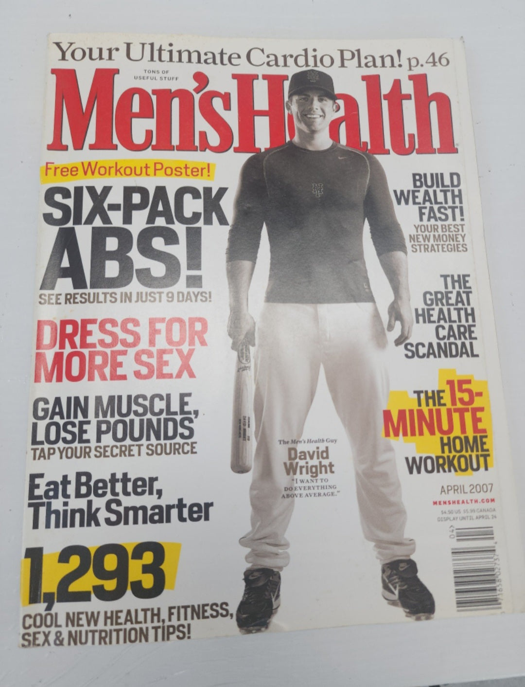 Men's Health Magazine April 2007 Six Pack Abs. On the cover David Wright.