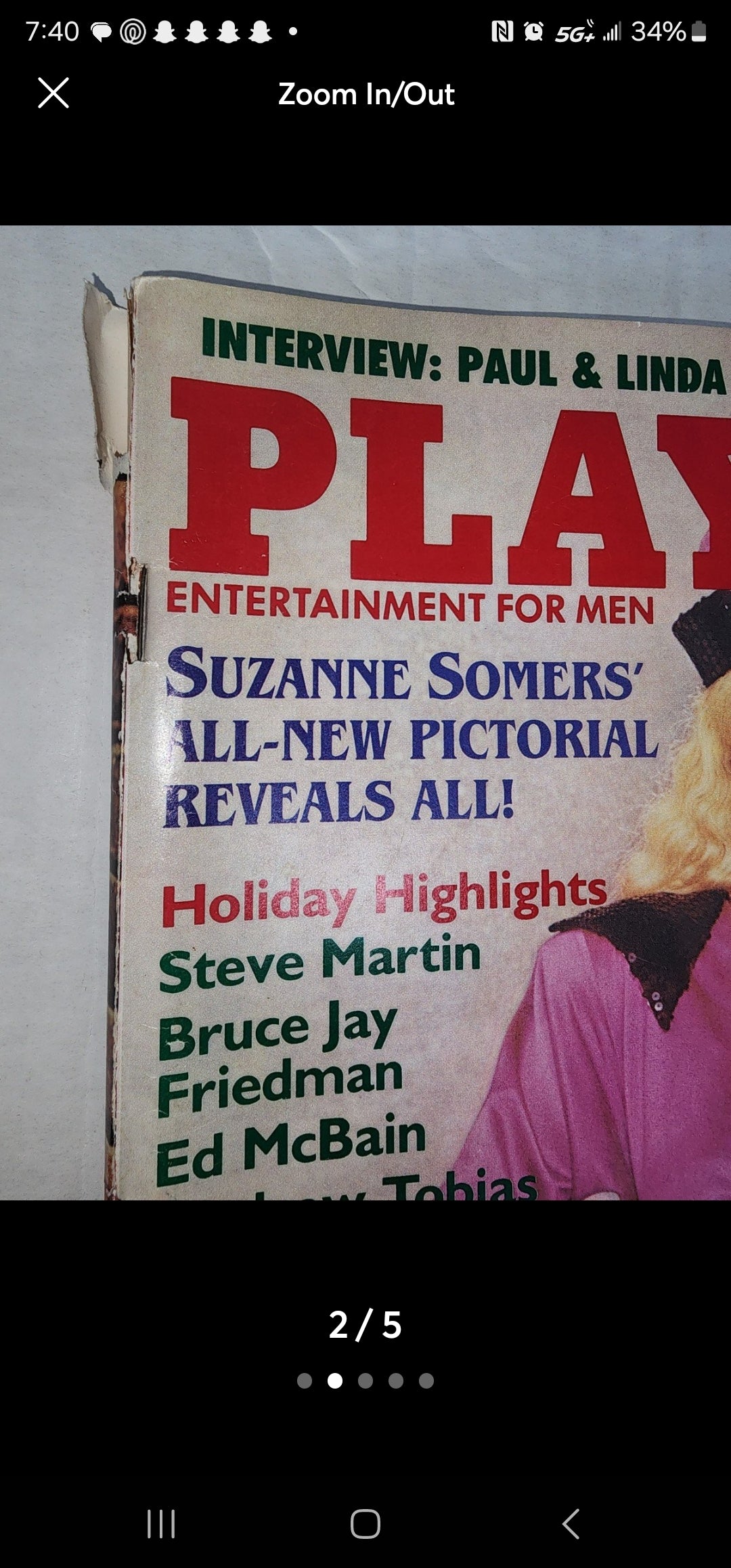 Vintage Playboy Men's Suzanne Somers December 1984 Gala Christmas Issue PB