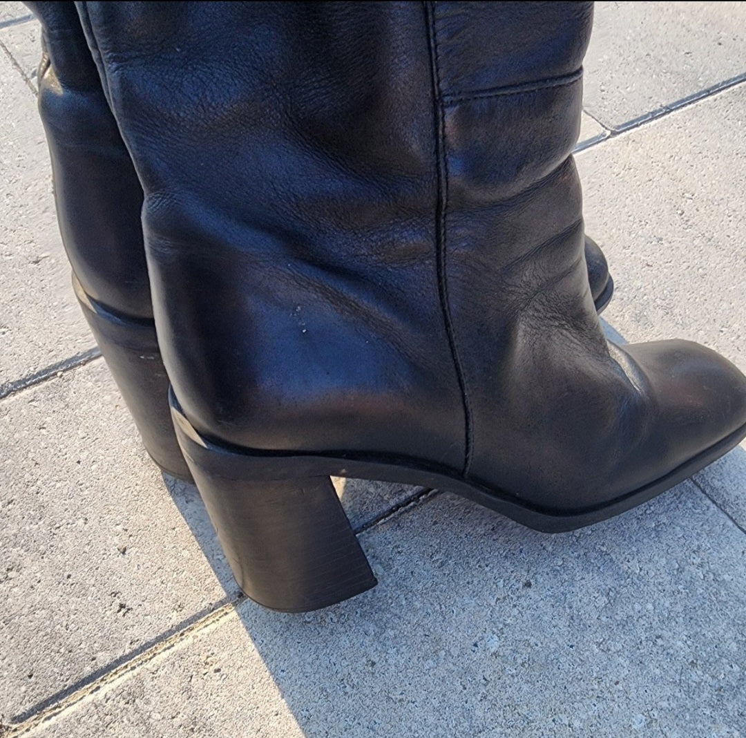 Women's Black Leather Boots