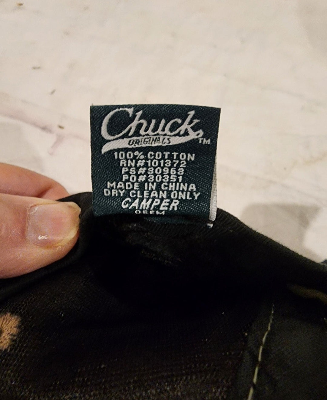 The American Chuck Originals snapback cap baseball camo hat is a men's snapback