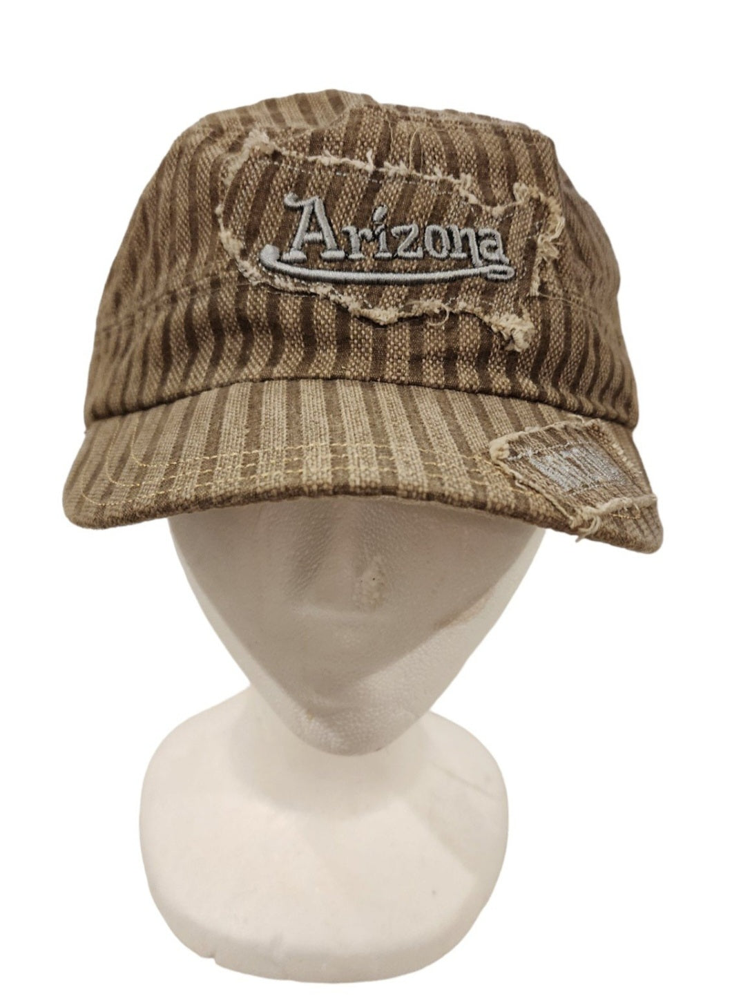 WOMENS FACTORY DISTRESSED ARIZONA CADET/MLITARY STYLE HAT ADJUSTABLE