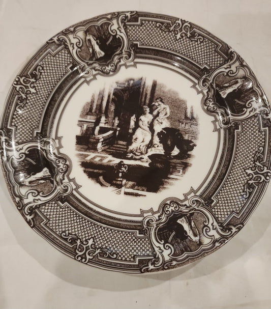 Two’s Company Brown Transferware Women & Urns Wall Hanging Plate