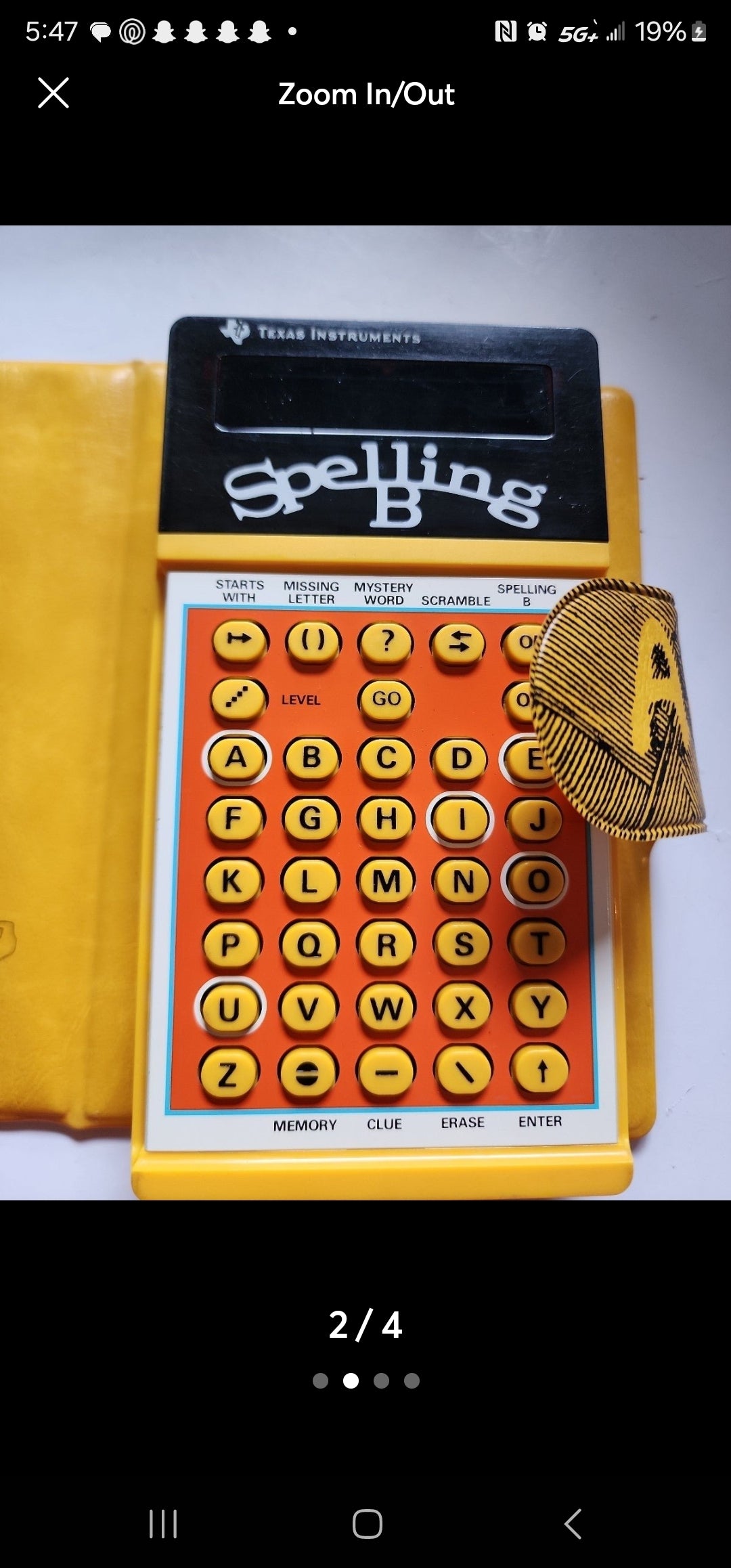 Vintage Texas Instruments Spelling B Spelling Bee Calculator & Book in Case