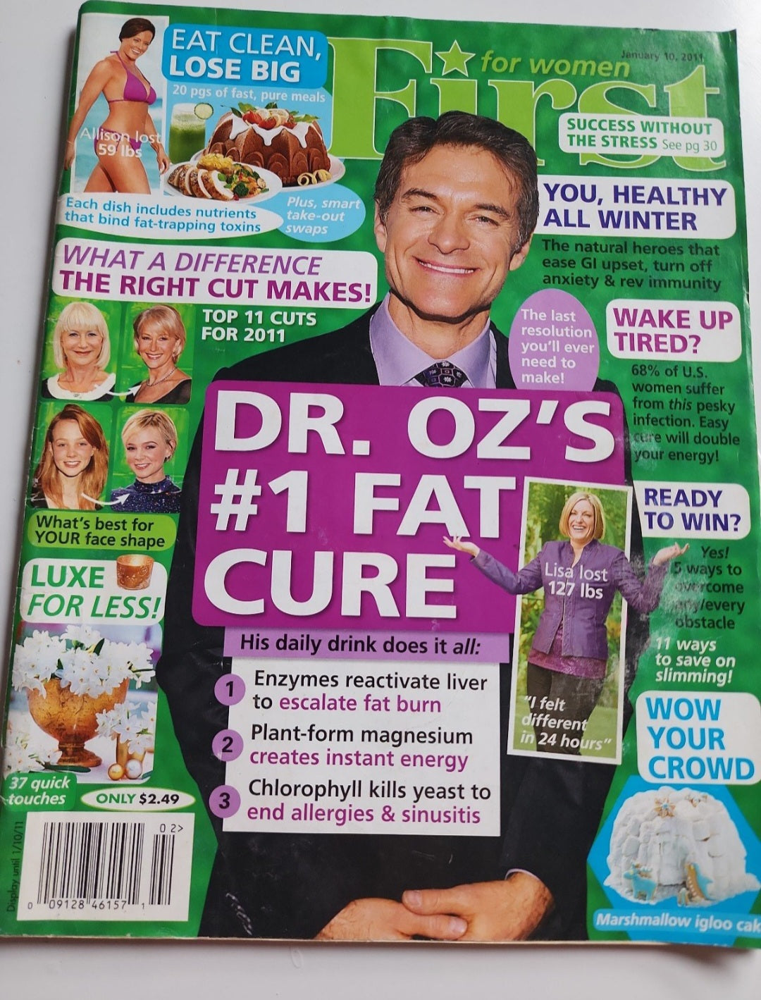 First for Women Magazine January  10, 2011 Dr. Oz's Fat Cure