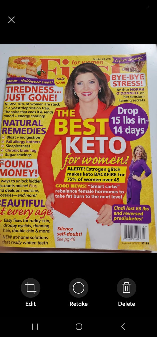 First for Women Magazine October  28, 2019 The best Keto, Halloween Issue