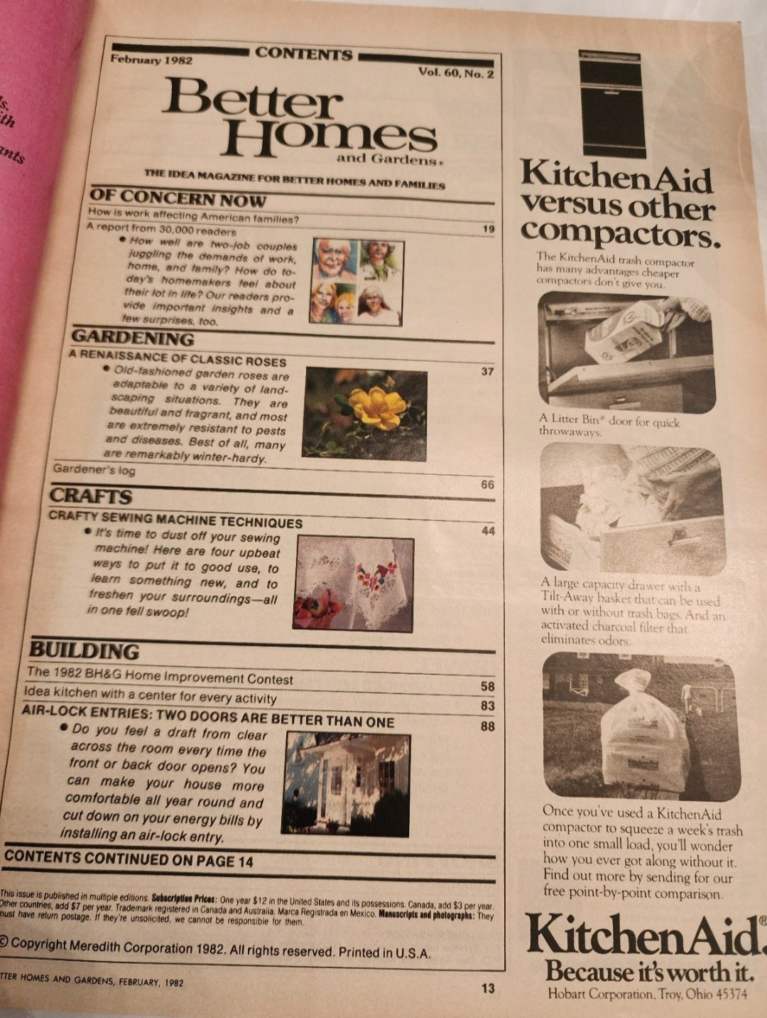 Better Homes Garden Vtg Februa 1982 Womens Magazine Crafts Recipes DIY Gardening