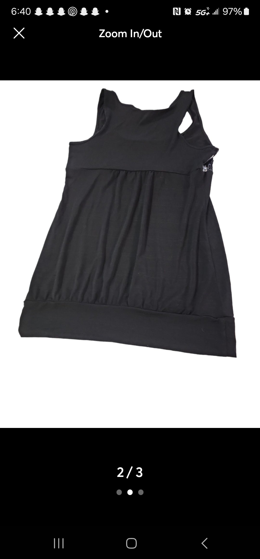 Women's Classy Black Sleeveless Top with sequins Large