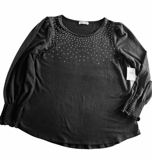 Women's Retrology Black Sweater with Gold beads XL