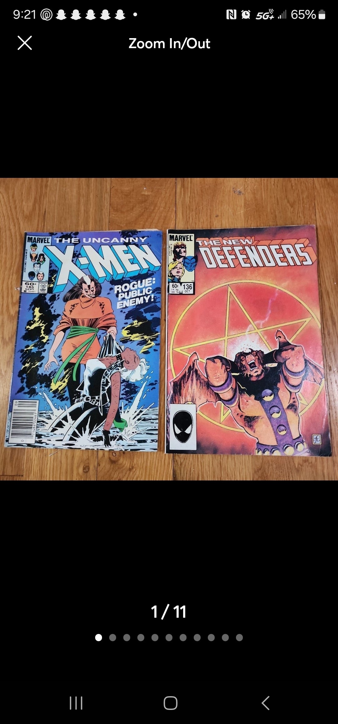 2 Marvel Comic Books Uncanny X-Men & 185 1984 New Defenders 136  1984