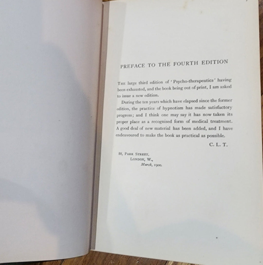 Treatment by Hypnotism & Suggestion Psycho-Therapeutics 4th Edition Lloyd Tuckey