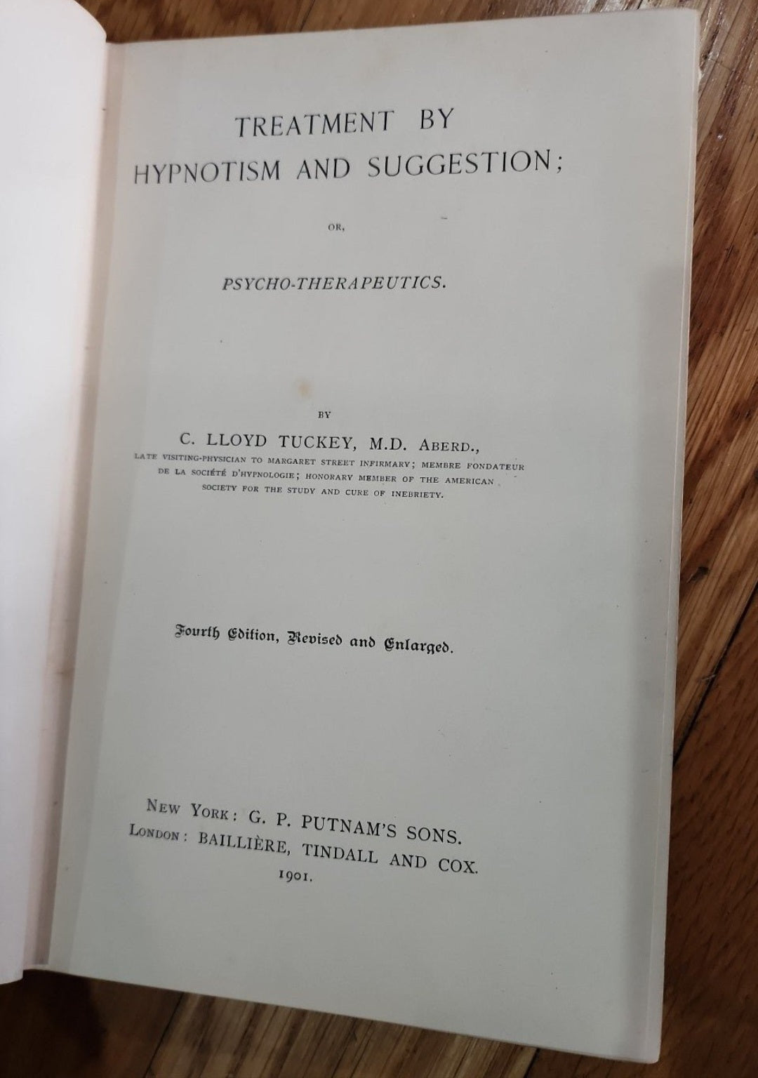Treatment by Hypnotism & Suggestion Psycho-Therapeutics 4th Edition Lloyd Tuckey