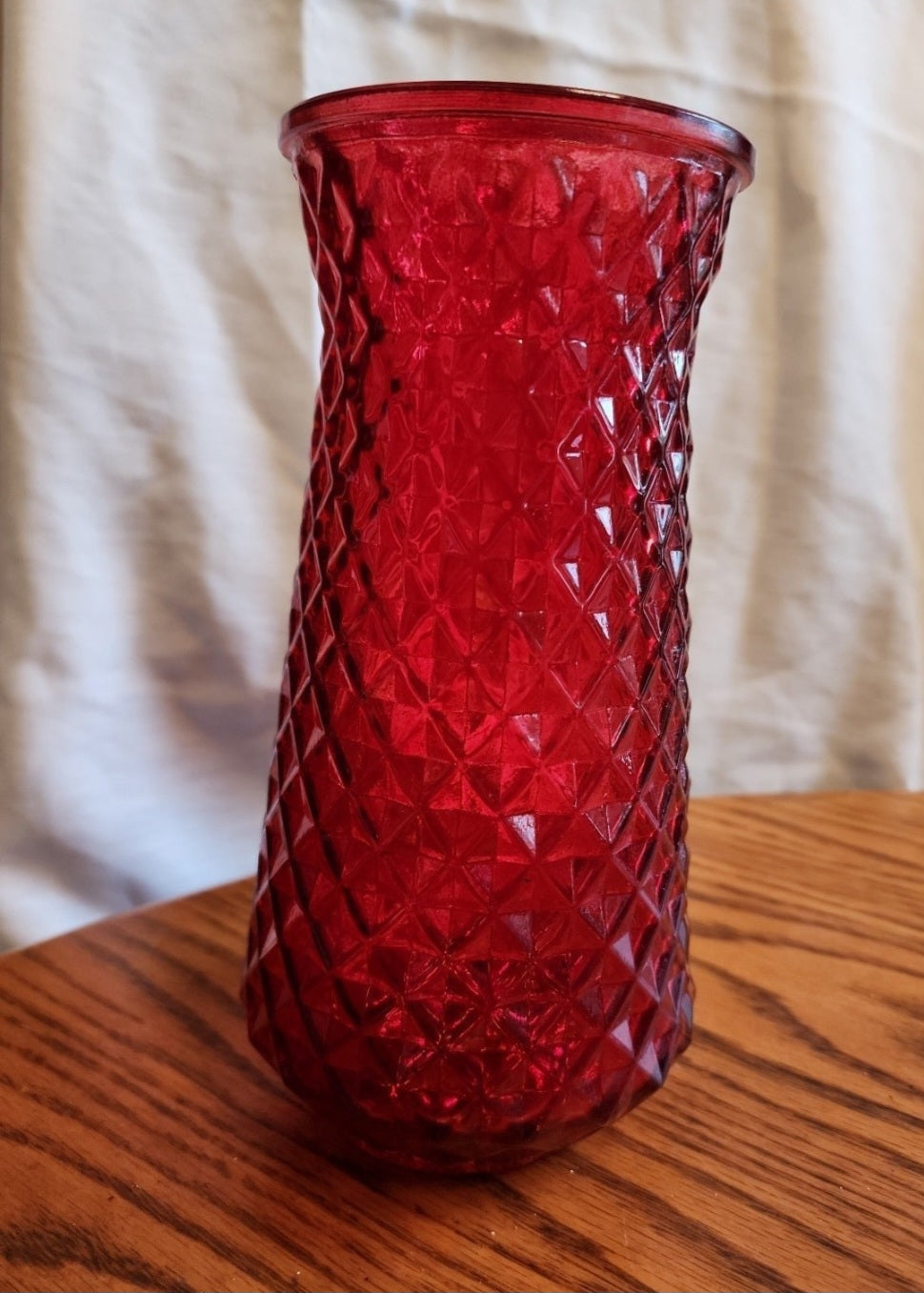 Ruby Red Glass Vase - A Festive Touch for  Floral Arrangement