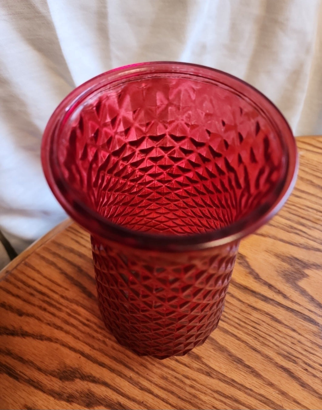 Ruby Red Glass Vase - A Festive Touch for  Floral Arrangement