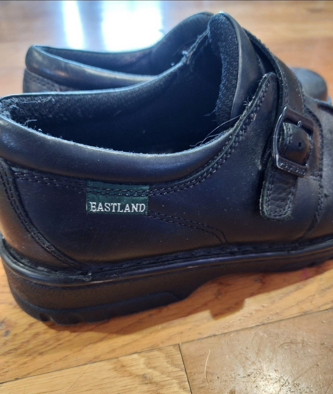 Eastland Syracuse Side Buckle Black Leather Comfort Women's Shoes Size 10W