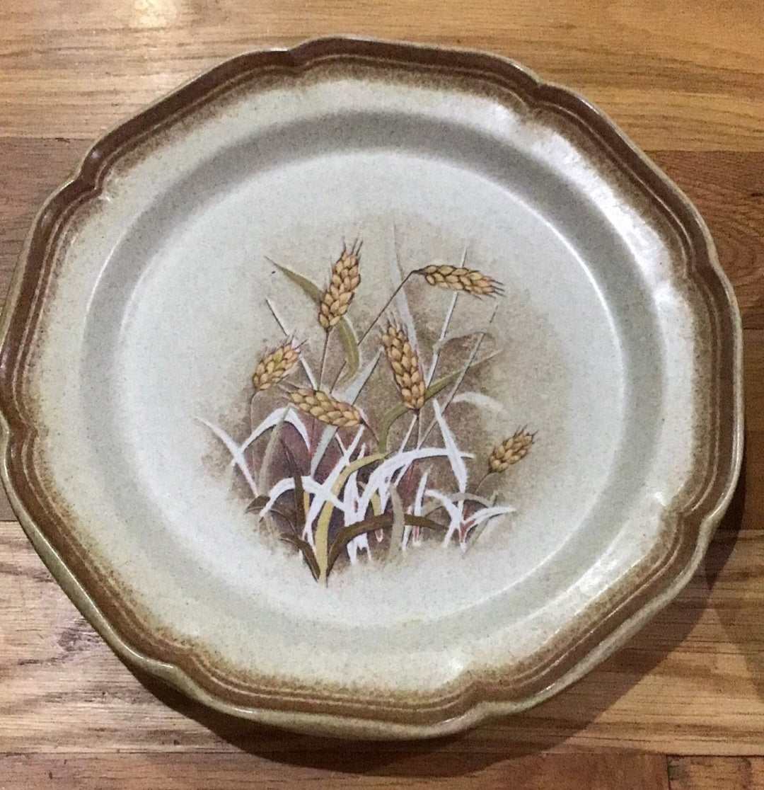2 Mikasa whole Wheat “Granola” Vintage Stoneware Plates E8001