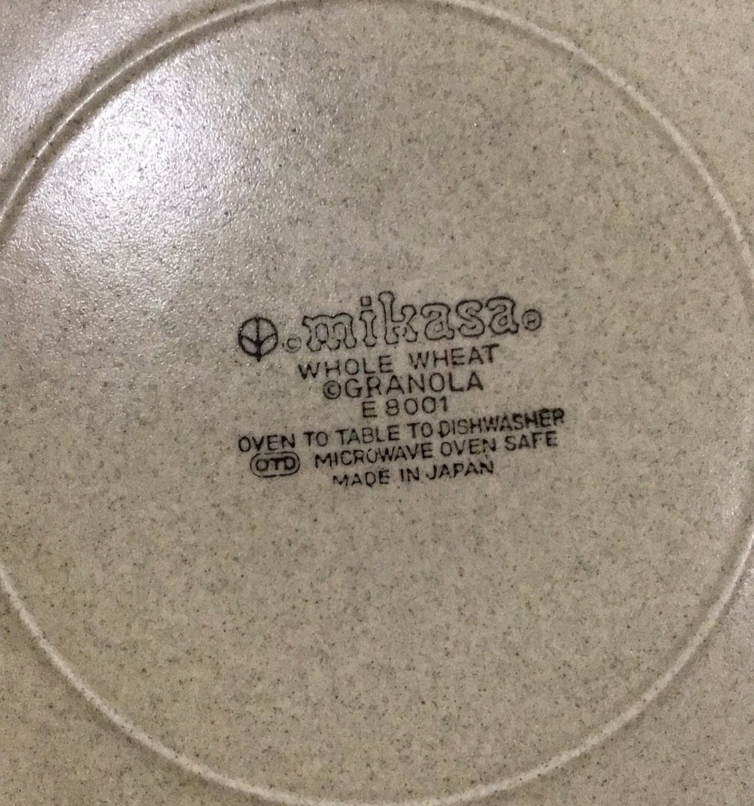 2 Mikasa whole Wheat “Granola” Vintage Stoneware Plates E8001