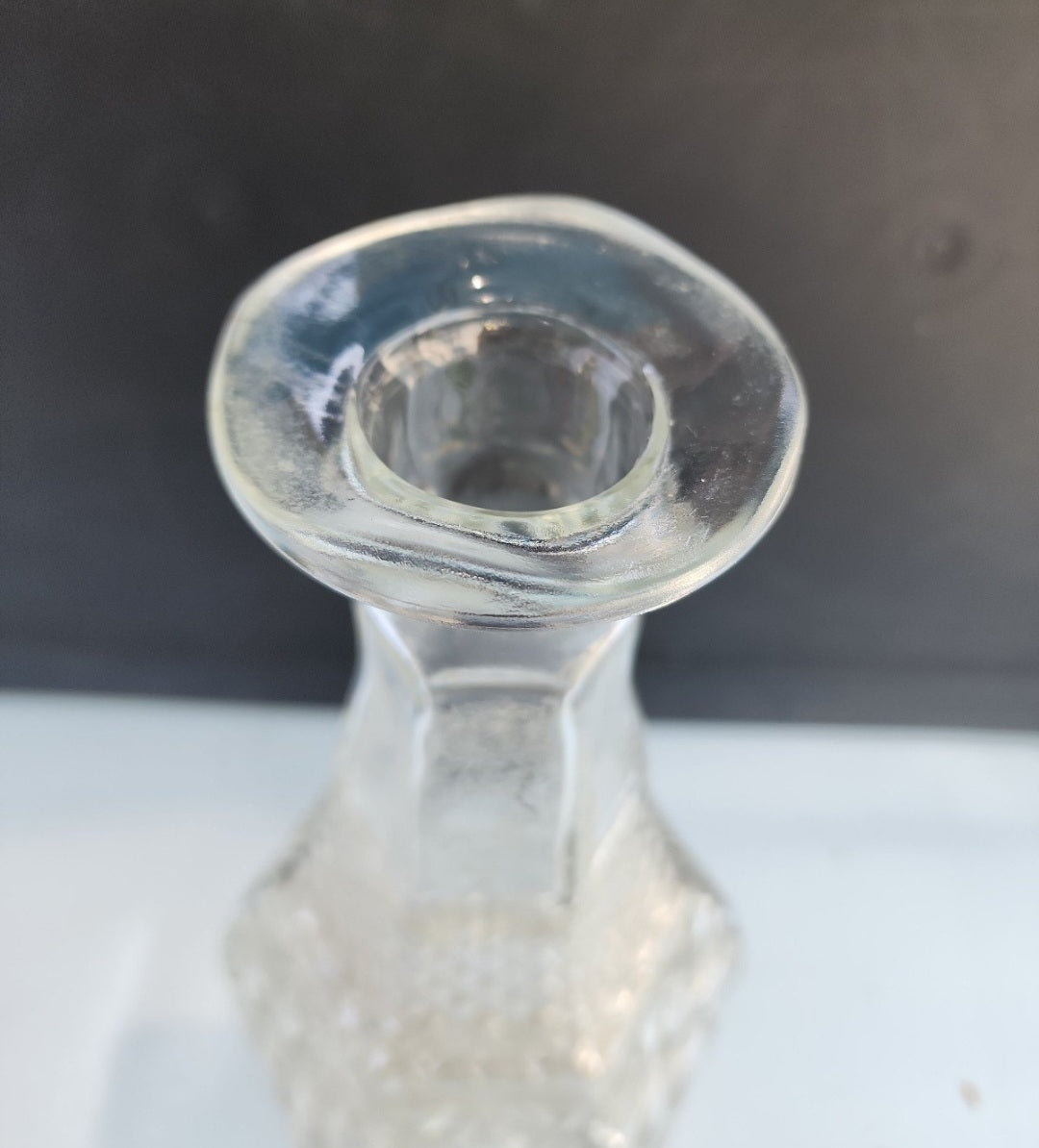 Vintage Pressed Glass Wine Decanter no Stopper