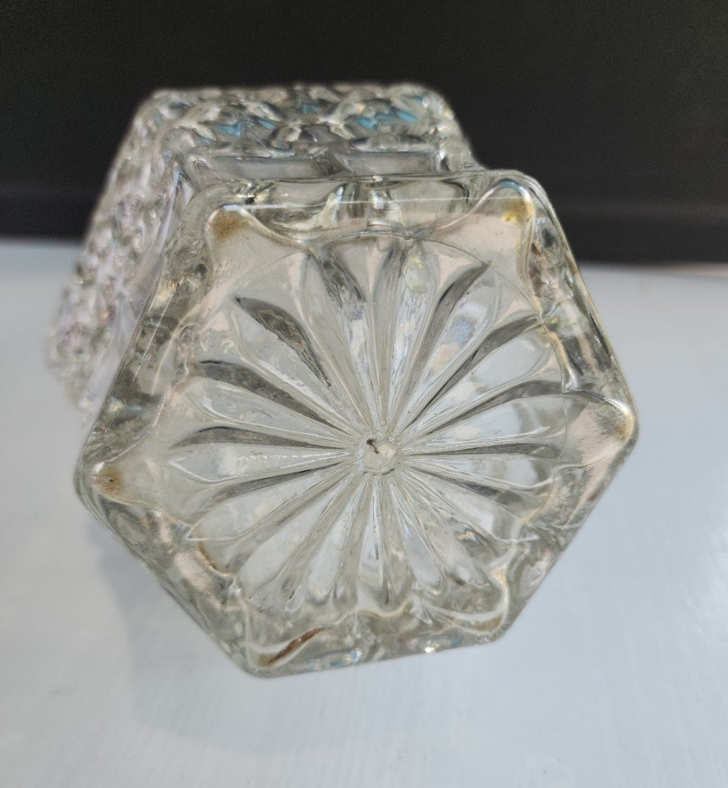 Vintage Pressed Glass Wine Decanter no Stopper