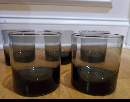 4 Smoky Short Cocktail Glasses