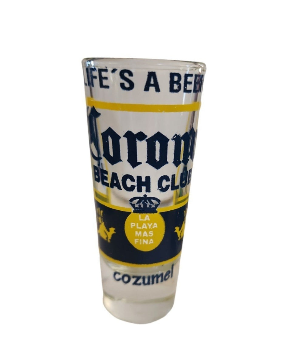 Corona Extra Life's a Beer - Shot Glass Cozumel Mexico Double Tall Shooter