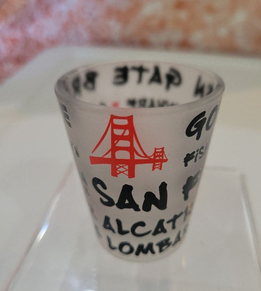 Frosted Shot Glass San Francisco Lombard St  Alcatraz