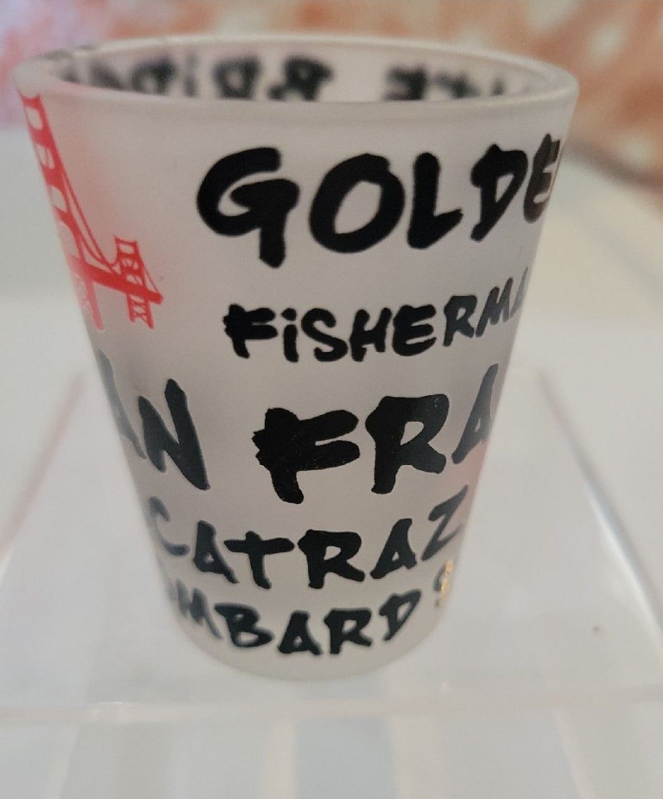 Frosted Shot Glass San Francisco Lombard St  Alcatraz