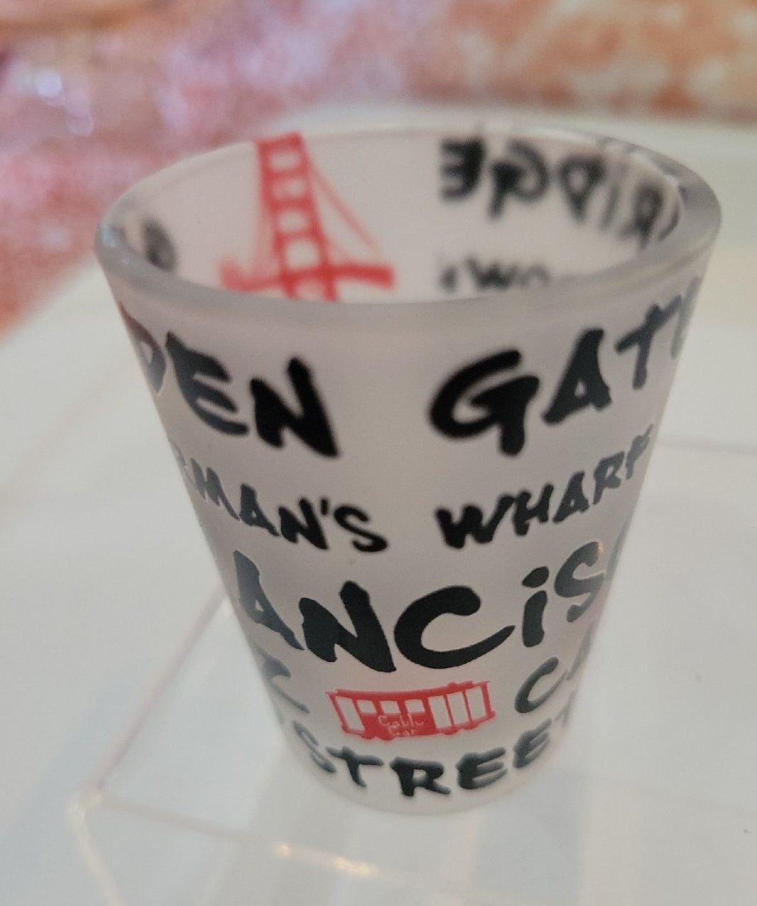 Frosted Shot Glass San Francisco Lombard St  Alcatraz