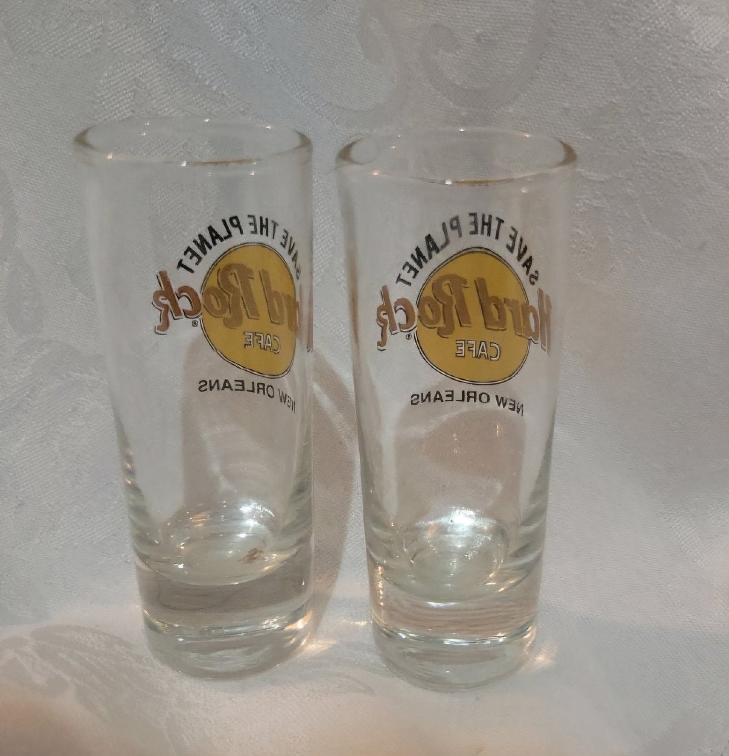 2 Hard Rock Tall Shot Glasses New Orleans