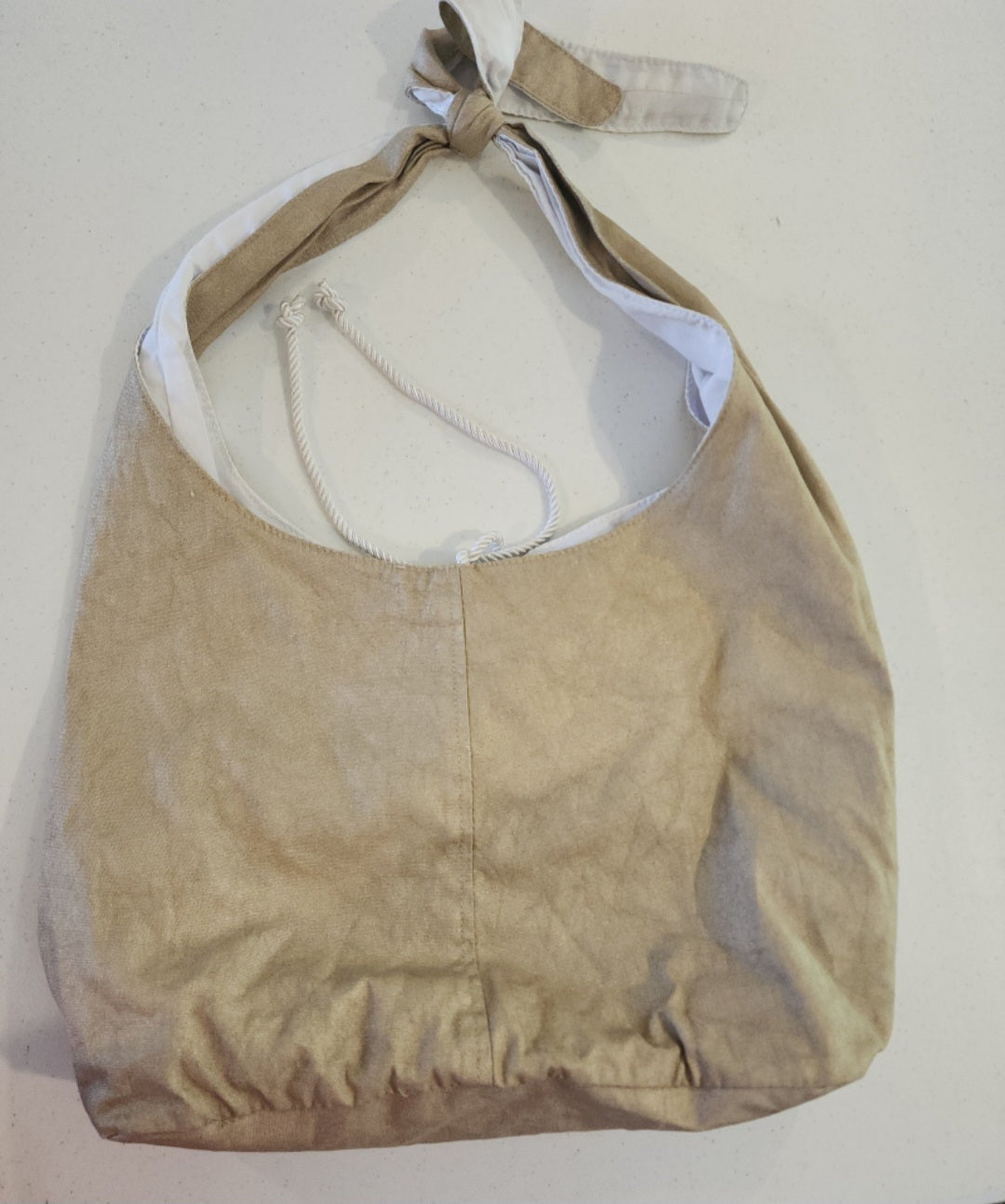 Gold Victoria Secret Tote, White inside