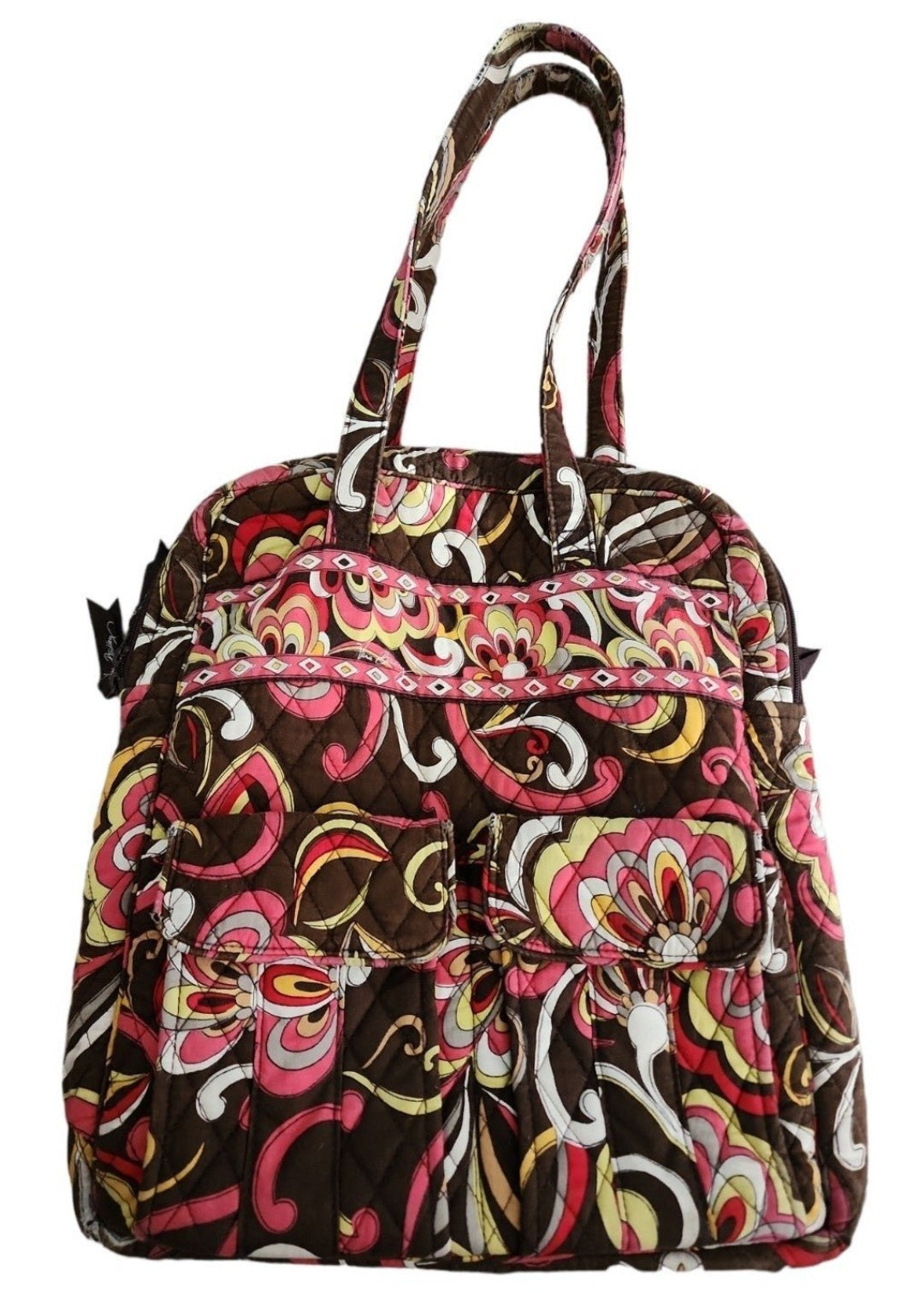 Vera Bradleyl Duffel Tote Bag Brown & Pink  Pucinni Pattern see last picture