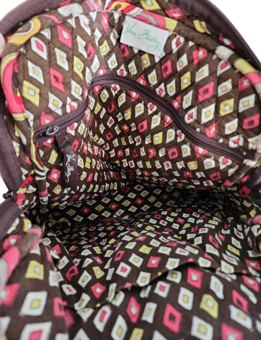 Vera Bradleyl Duffel Tote Bag Brown & Pink  Pucinni Pattern see last picture