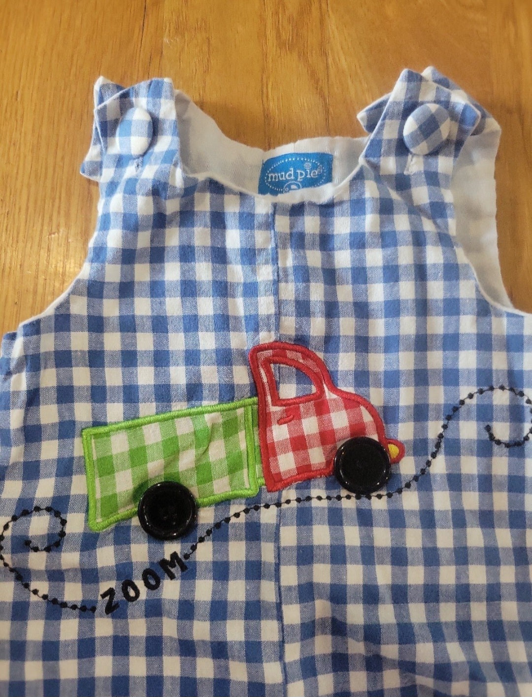 Boys Mudpie 2T-3T plaid overalls