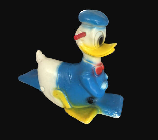 Vintage Rare Disney Donald Blow Mold Duck Toy Rocker