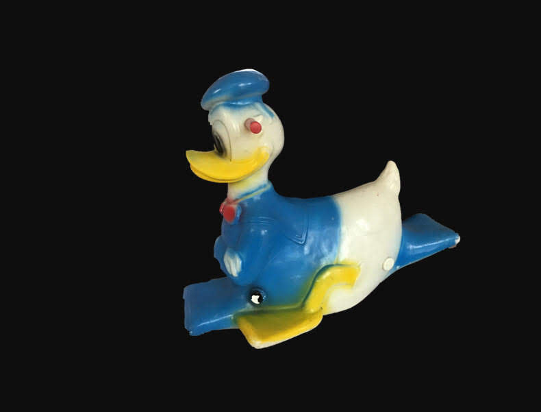 Vintage Rare Disney Donald Blow Mold Duck Toy Rocker