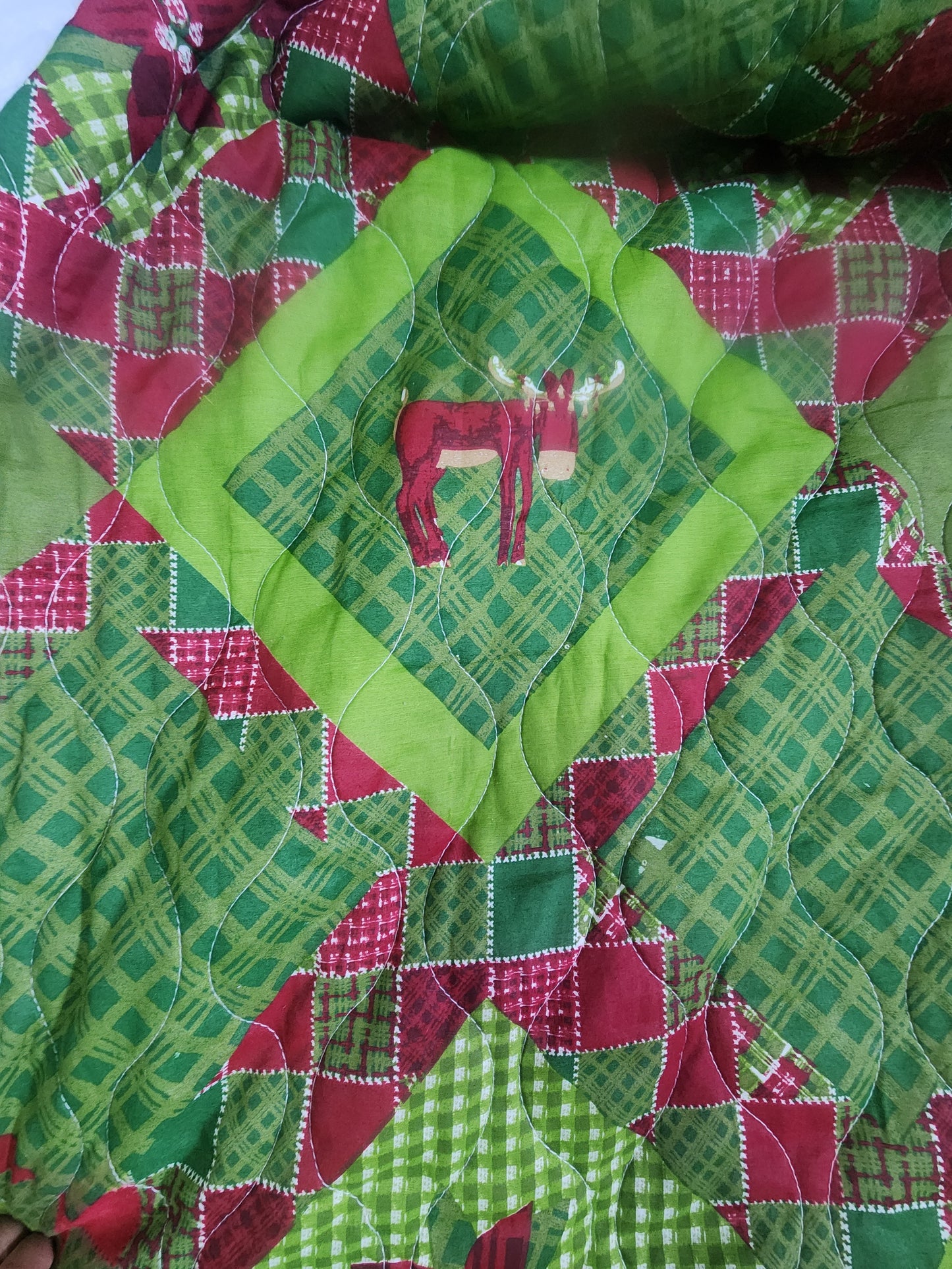 Holiday Time by Pem America King Christmas Quilt - Plaid Patchwork Holiday Motif