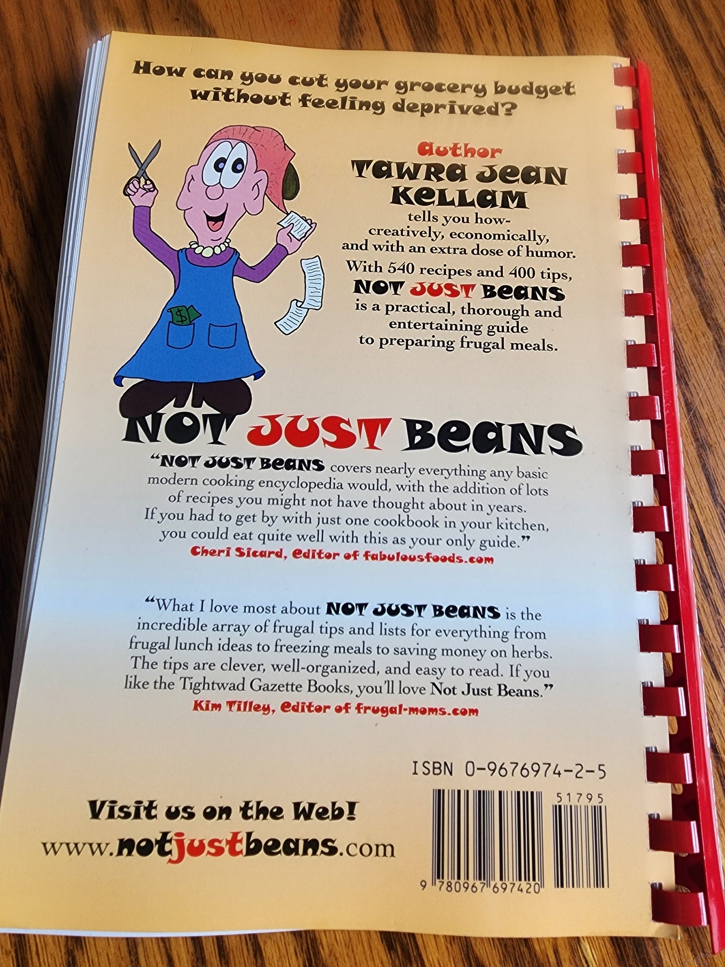 Not Just Beans: Fifty Years of Frugal Family Favorites spiral softcover Cookbook