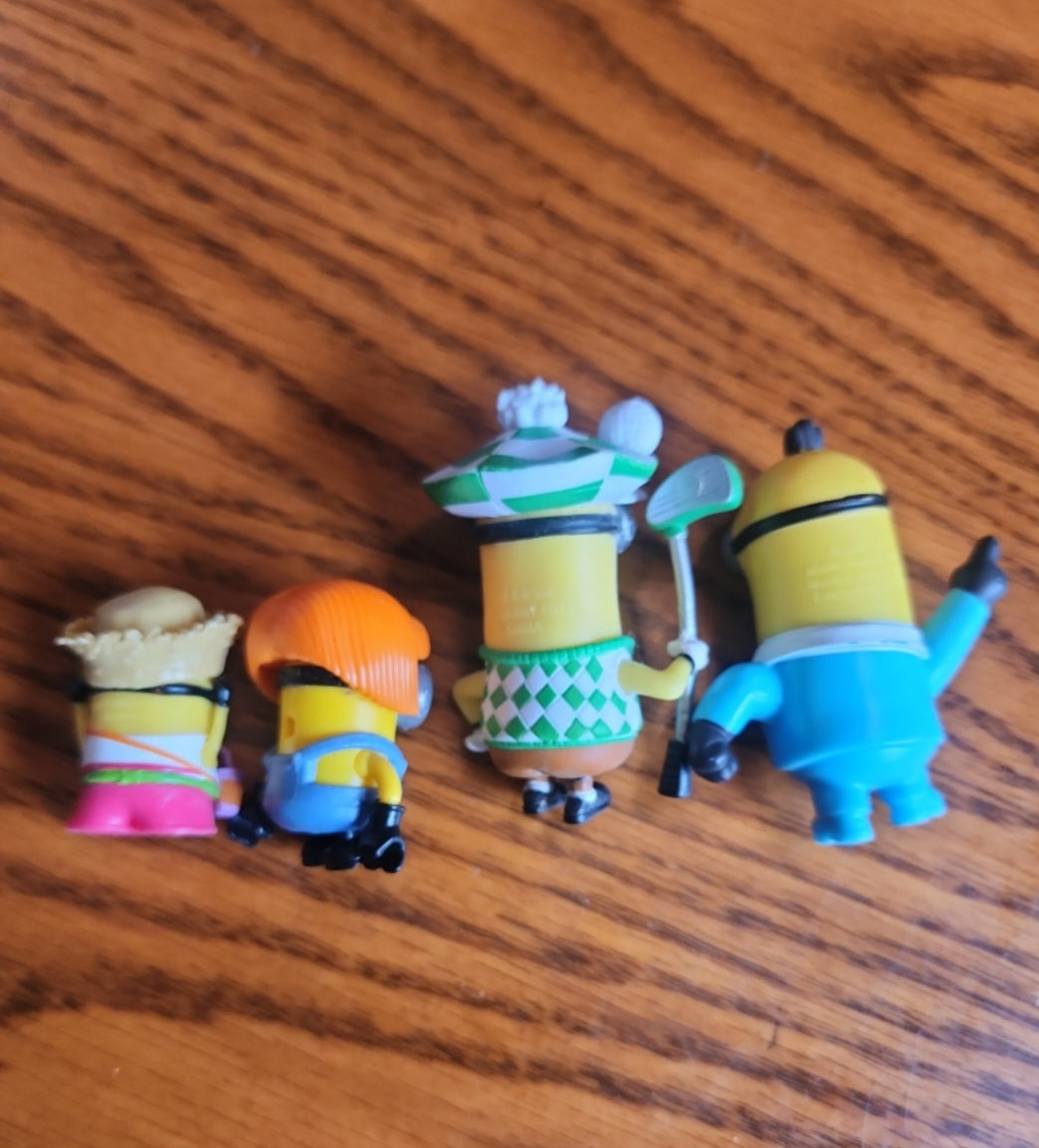 Lot of 4 Minions Golfing, disco, beach & mega blocks