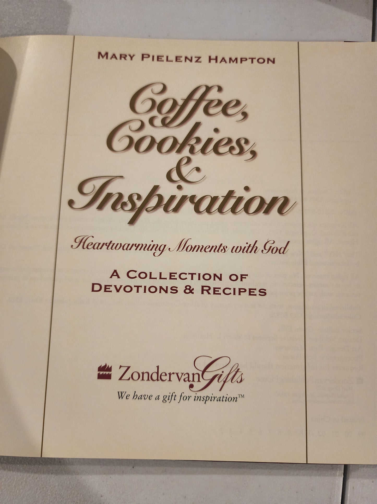 Coffee Cookies & Inspiration Devotions Recipes Mary Hampton Zondervan Hardcover