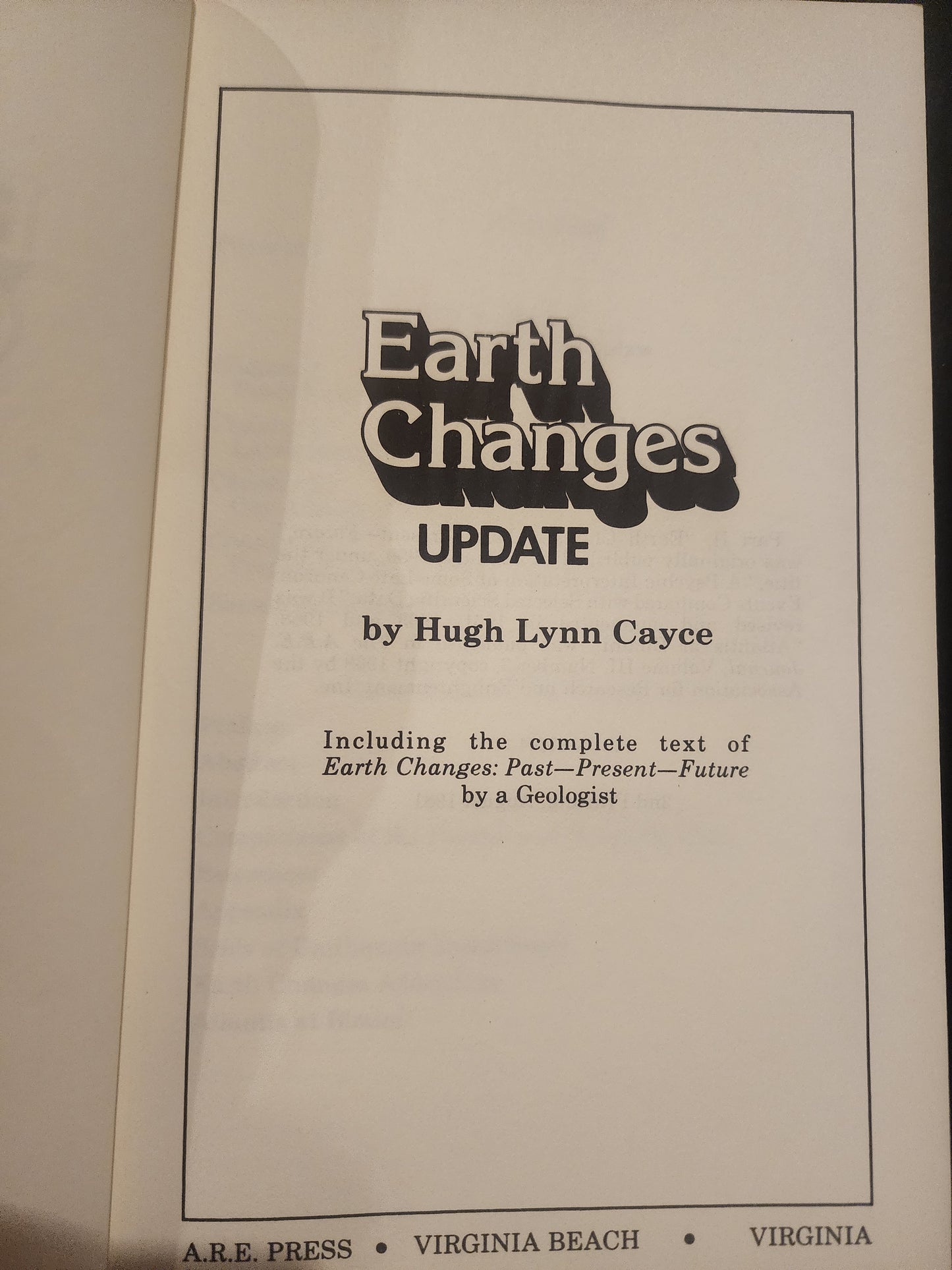 Earth Changes Update - Hugh Lynn Cayce (Paperback, 1981)
